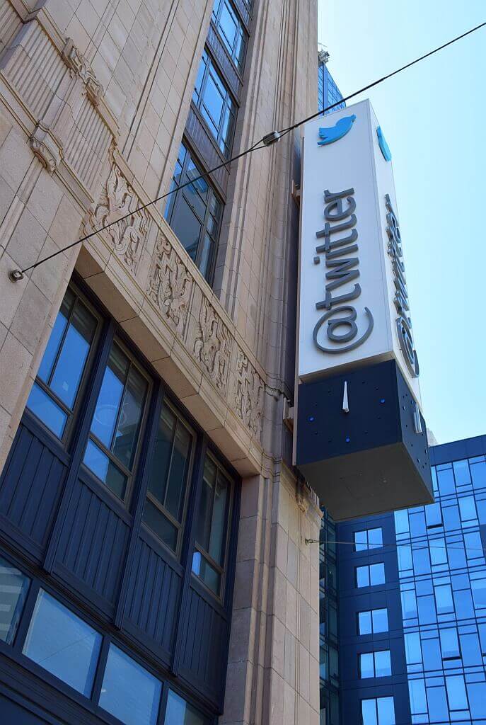 Twitter logo building